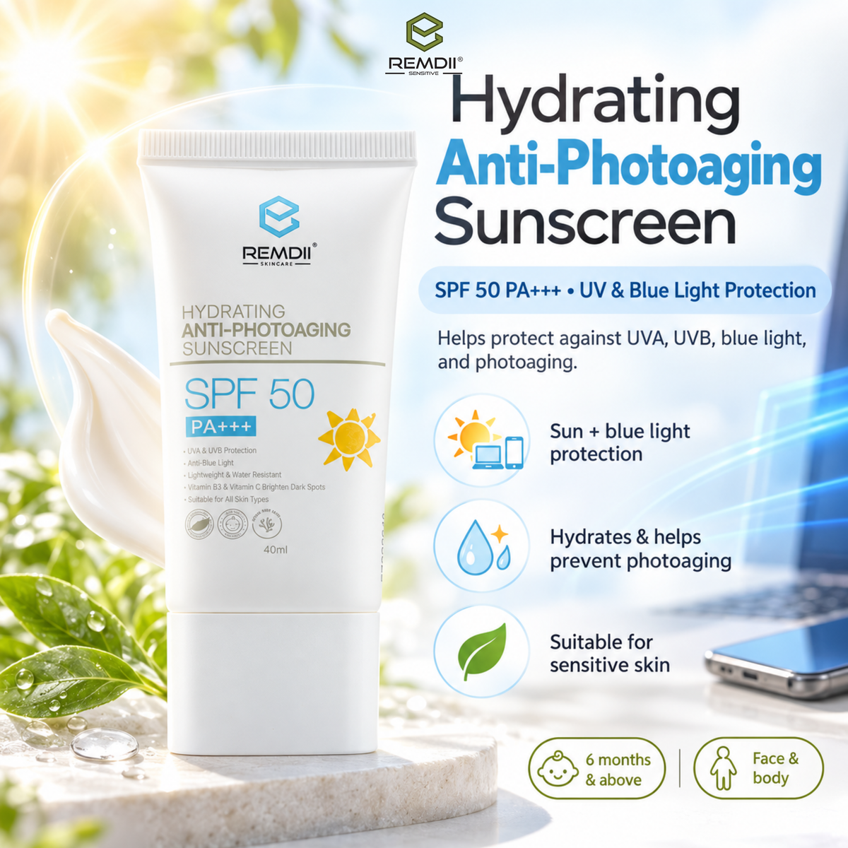 REMDII® Hydrating Anti-Photoaging Sunscreen 40ml