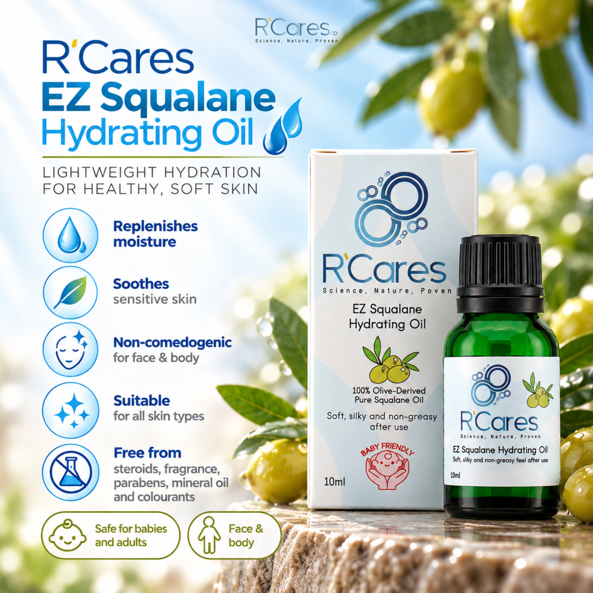 R’Cares EZ Squalane Hydrating Oil 10ml