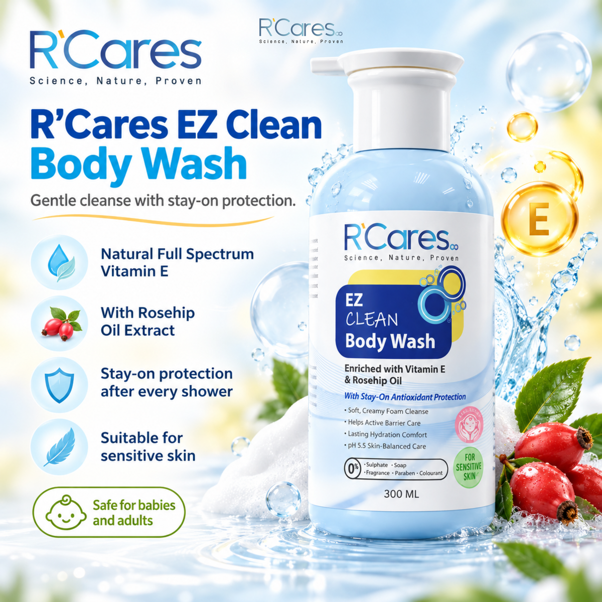 R’Cares EZ Clean Body Wash 300ml