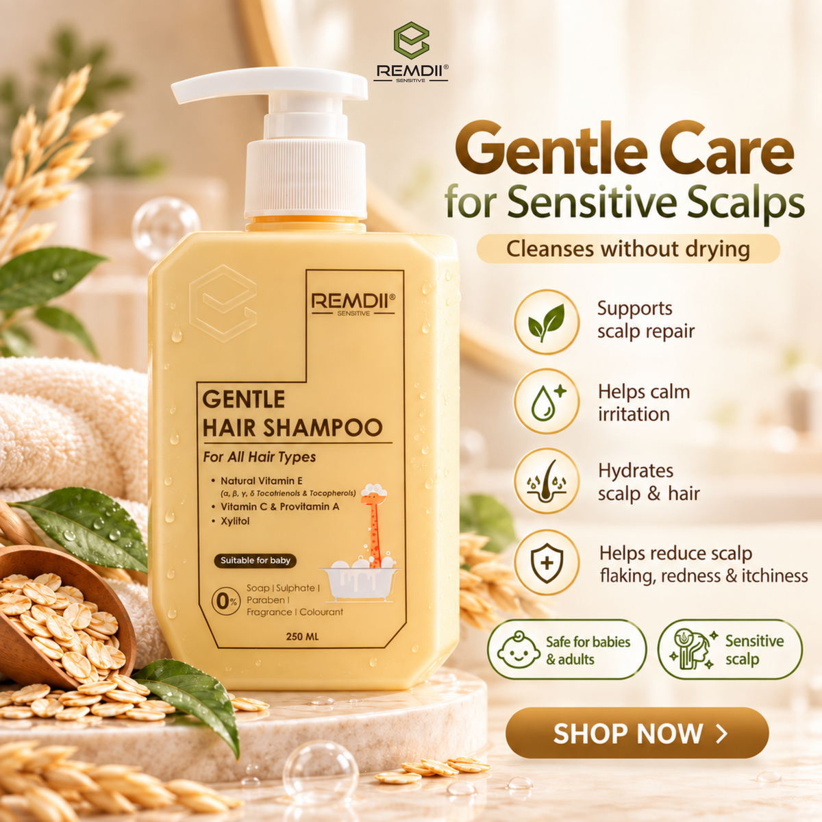 REMDII® Gentle Hair Shampoo 250ml