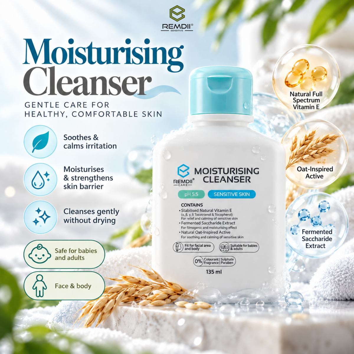 REMDII® Moisturising Cleanser 135ml