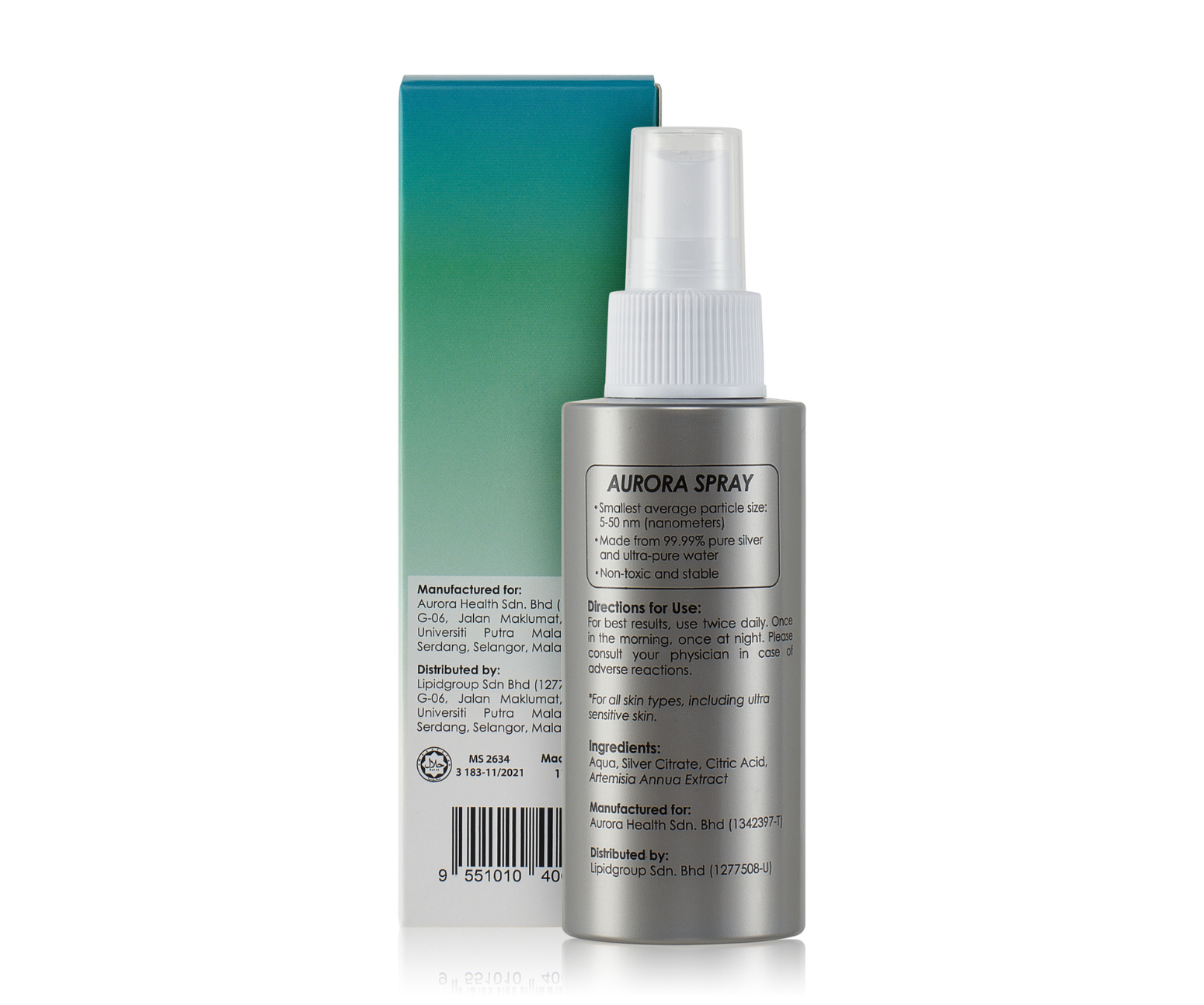 Aurora Silver Skin Spray 100ML